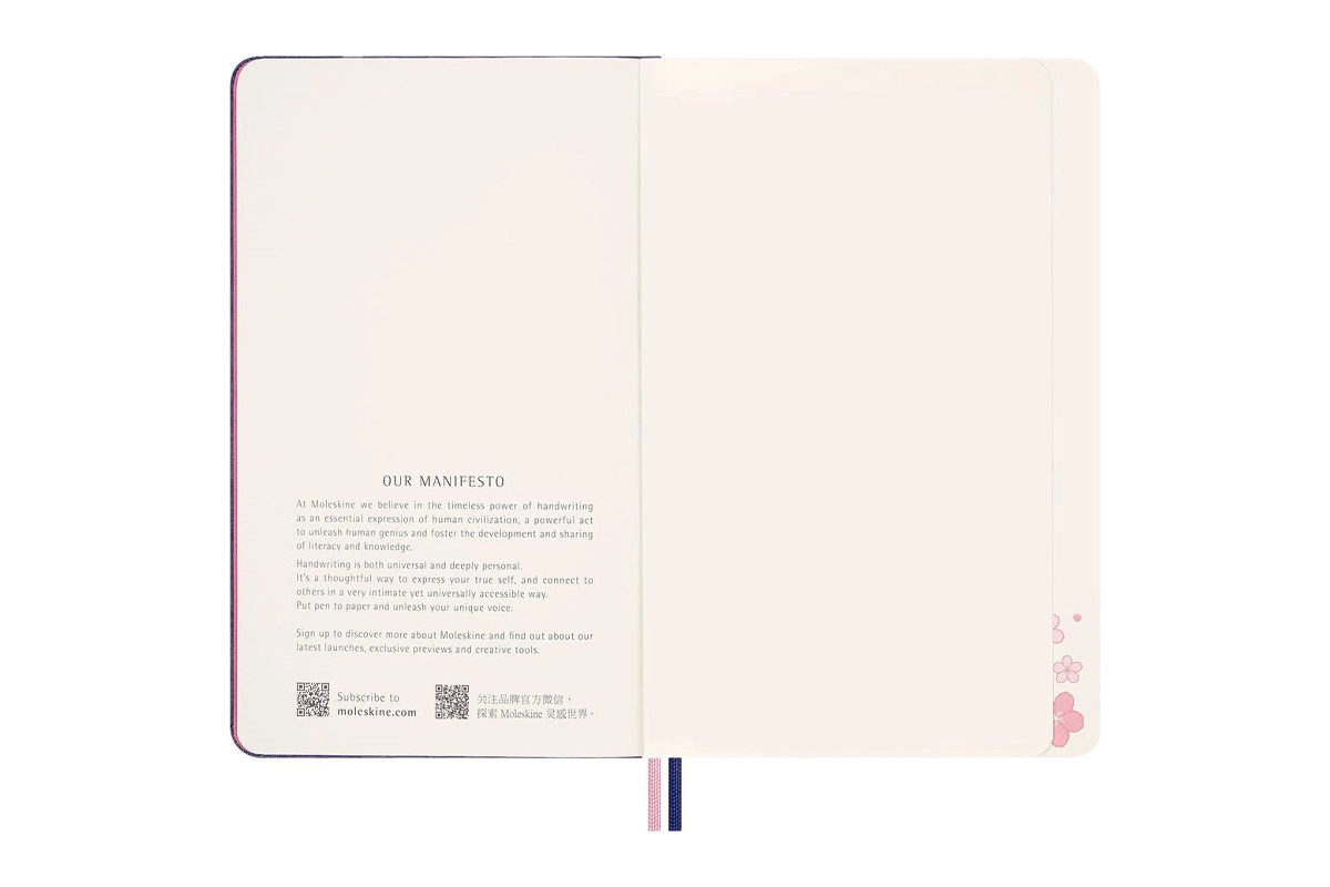 Een Verschijnt 3e week maart - Moleskine Limited Edition Sakura Plain Hardcover Large Notebook + Gift Box koop je bij Moleskine.nl